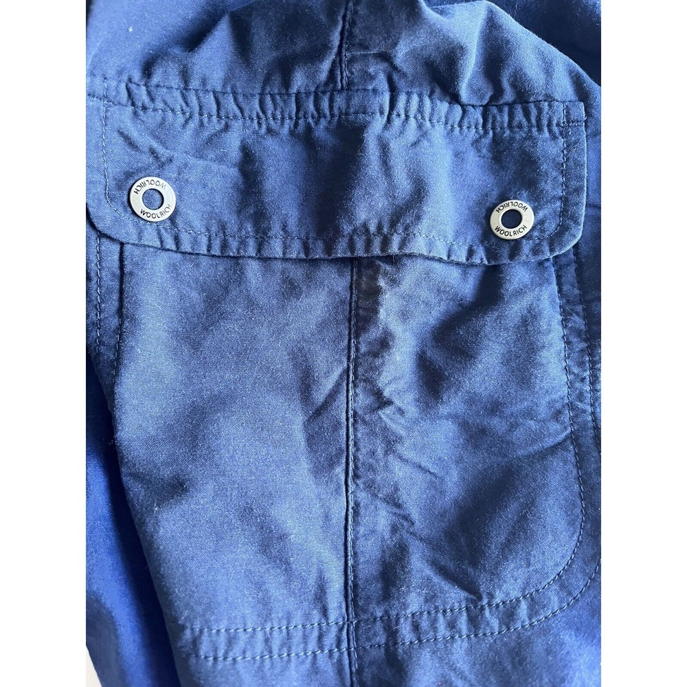 ✅SOLD Woolrich Navy Blue Ruched Legs Hiking Capris Crop Cargo Pants Size 14 - Picture 6 of 13